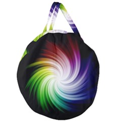 Rainbow Swirl Twirl Giant Round Zipper Tote by Ravend