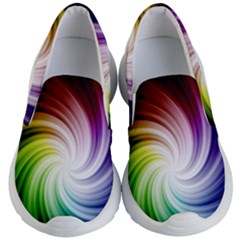 Rainbow Swirl Twirl Kids Lightweight Slip Ons by Ravend