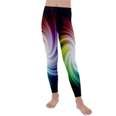 Rainbow Swirl Twirl Kids  Lightweight Velour Leggings by Ravend