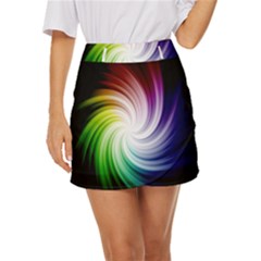 Rainbow Swirl Twirl Mini Front Wrap Skirt by Ravend