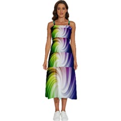 Rainbow Swirl Twirl Sleeveless Shoulder Straps Boho Dress by Ravend