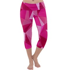 Pattern Halftone Geometric Capri Yoga Leggings by Ravend