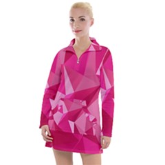 Pattern Halftone Geometric Women s Long Sleeve Casual Dress by Ravend