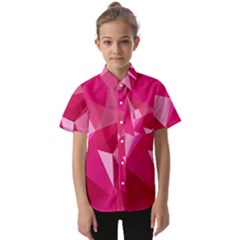 Pattern Halftone Geometric Kids  Short Sleeve Shirt by Ravend