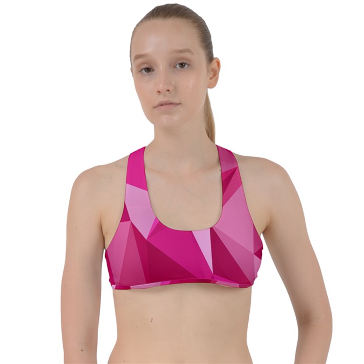 Pattern Halftone Geometric Criss Cross Racerback Sports Bra