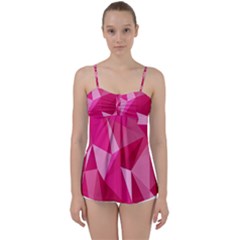 Pattern Halftone Geometric Babydoll Tankini Top by Ravend