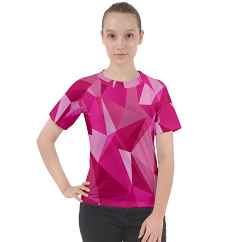 Pattern Halftone Geometric Women s Sport Raglan T-shirt by Ravend