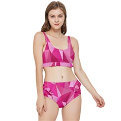 Pattern Halftone Geometric Frilly Bikini Set by Ravend