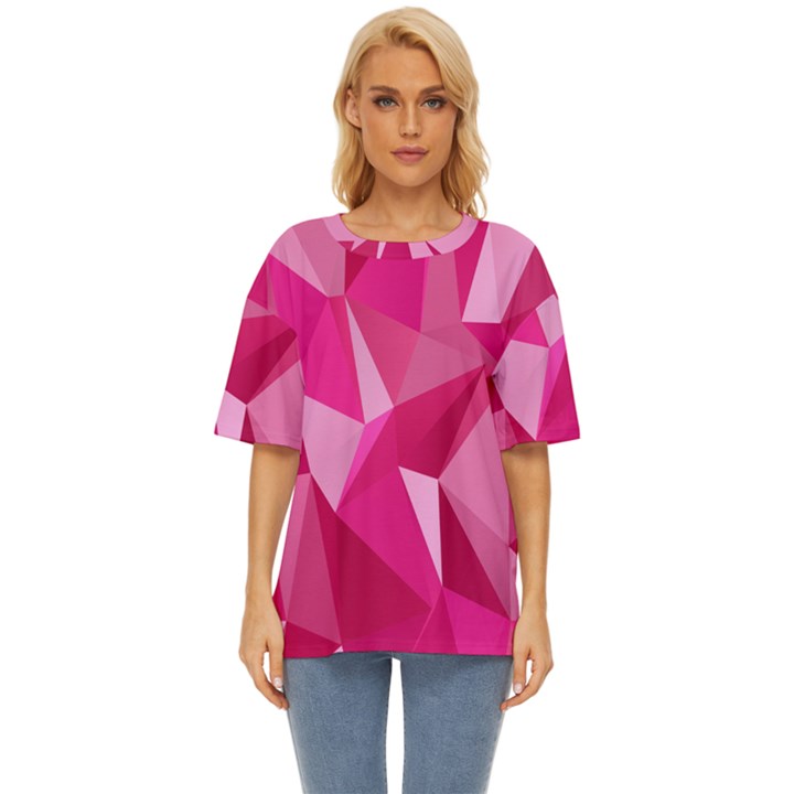 Pattern Halftone Geometric Oversized Basic T-Shirt