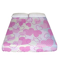 Valentine Background Hearts Bokeh Fitted Sheet (queen Size) by Ravend