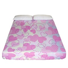 Valentine Background Hearts Bokeh Fitted Sheet (california King Size) by Ravend