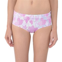 Valentine Background Hearts Bokeh Mid-waist Bikini Bottoms by Ravend