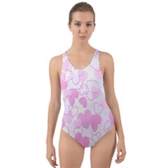 Valentine Background Hearts Bokeh Cut-out Back One Piece Swimsuit by Ravend