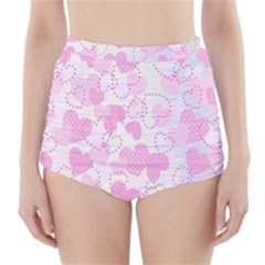 Valentine Background Hearts Bokeh High-waisted Bikini Bottoms by Ravend