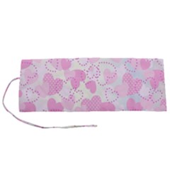 Valentine Background Hearts Bokeh Roll Up Canvas Pencil Holder (s) by Ravend