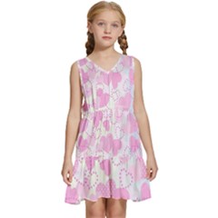 Valentine Background Hearts Bokeh Kids  Sleeveless Tiered Mini Dress by Ravend