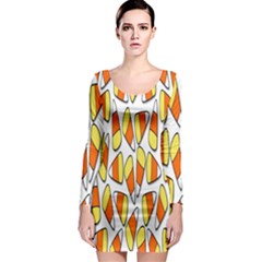 Candy Corn Halloween Candy Candies Long Sleeve Bodycon Dress by Ravend