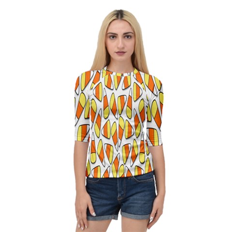 Candy Corn Halloween Candy Candies Quarter Sleeve Raglan T-shirt by Ravend