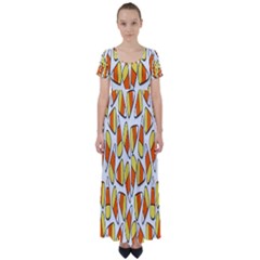 Candy Corn Halloween Candy Candies High Waist Short Sleeve Maxi Dress by Ravend