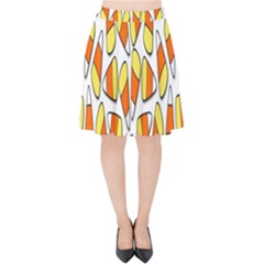 Candy Corn Halloween Candy Candies Velvet High Waist Skirt