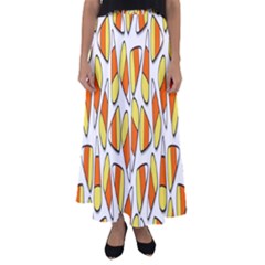 Candy Corn Halloween Candy Candies Flared Maxi Skirt by Ravend