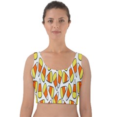 Candy Corn Halloween Candy Candies Velvet Crop Top by Ravend