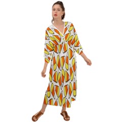 Candy Corn Halloween Candy Candies Grecian Style  Maxi Dress by Ravend