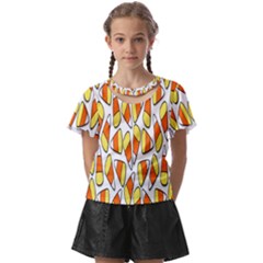 Candy Corn Halloween Candy Candies Kids  Front Cut T-shirt by Ravend