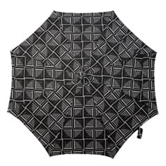 Pattern Op Art Black White Grey Hook Handle Umbrellas (small) by Ravend