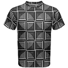 Pattern Op Art Black White Grey Men s Cotton T-shirt by Ravend