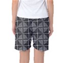 Pattern Op Art Black White Grey Women s Basketball Shorts View2