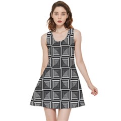 Pattern Op Art Black White Grey Inside Out Reversible Sleeveless Dress by Ravend