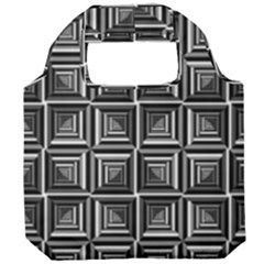 Pattern Op Art Black White Grey Foldable Grocery Recycle Bag by Ravend