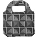 Pattern Op Art Black White Grey Foldable Grocery Recycle Bag View1