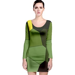 Mosaic Structure Background Tile Long Sleeve Bodycon Dress by Ravend