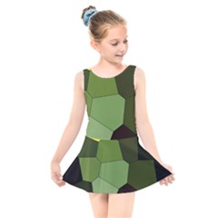 Mosaic Structure Background Tile Kids  Skater Dress Swimsuit by Ravend