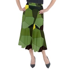 Mosaic Structure Background Tile Midi Mermaid Skirt by Ravend