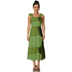 Mosaic Structure Background Tile Tie-strap Tiered Midi Chiffon Dress by Ravend