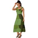 Mosaic Structure Background Tile Tie-Strap Tiered Midi Chiffon Dress View2