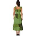 Mosaic Structure Background Tile Tie-Strap Tiered Midi Chiffon Dress View4