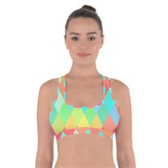 Low Poly Triangles Cross Back Sports Bra by Ravend