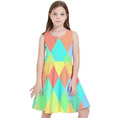 Low Poly Triangles Kids  Skater Dress