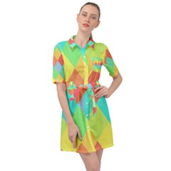 Low Poly Triangles Belted Shirt Dress by Ravend