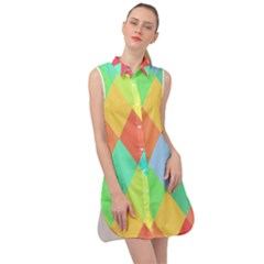 Low Poly Triangles Sleeveless Shirt Dress by Ravend