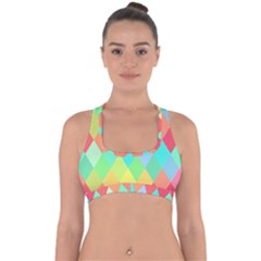 Low Poly Triangles Cross Back Hipster Bikini Top  by Ravend