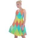 Low Poly Triangles Knee Length Skater Dress View1