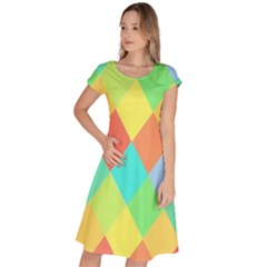 Low Poly Triangles Classic Short Sleeve Dress by Ravend