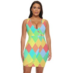 Low Poly Triangles Draped Bodycon Dress by Ravend