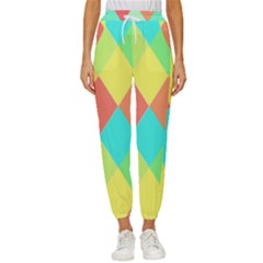 Low Poly Triangles Women s Cropped Drawstring Pants by Ravend