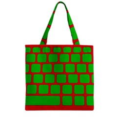 Keyboard Keys Computer Input Pc Zipper Grocery Tote Bag by Ravend